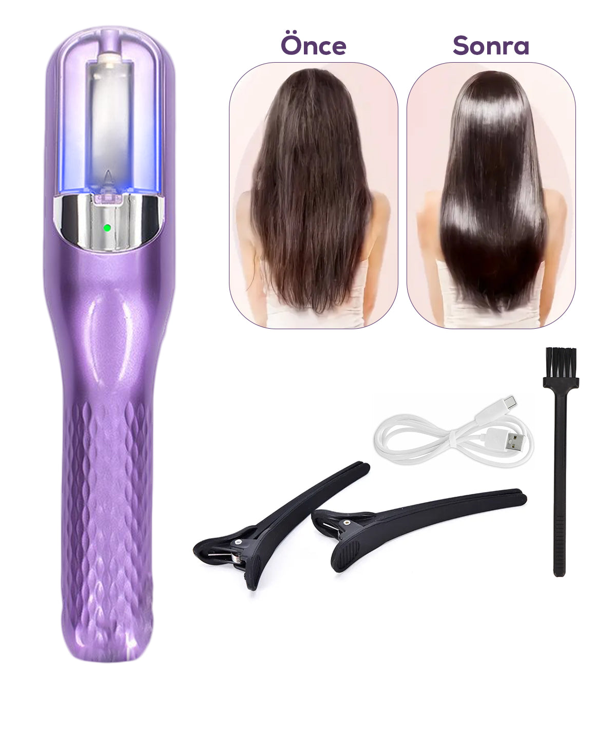 Kablosuz, Type-C Şarjlı Saç Kırığı Alma Makinesi