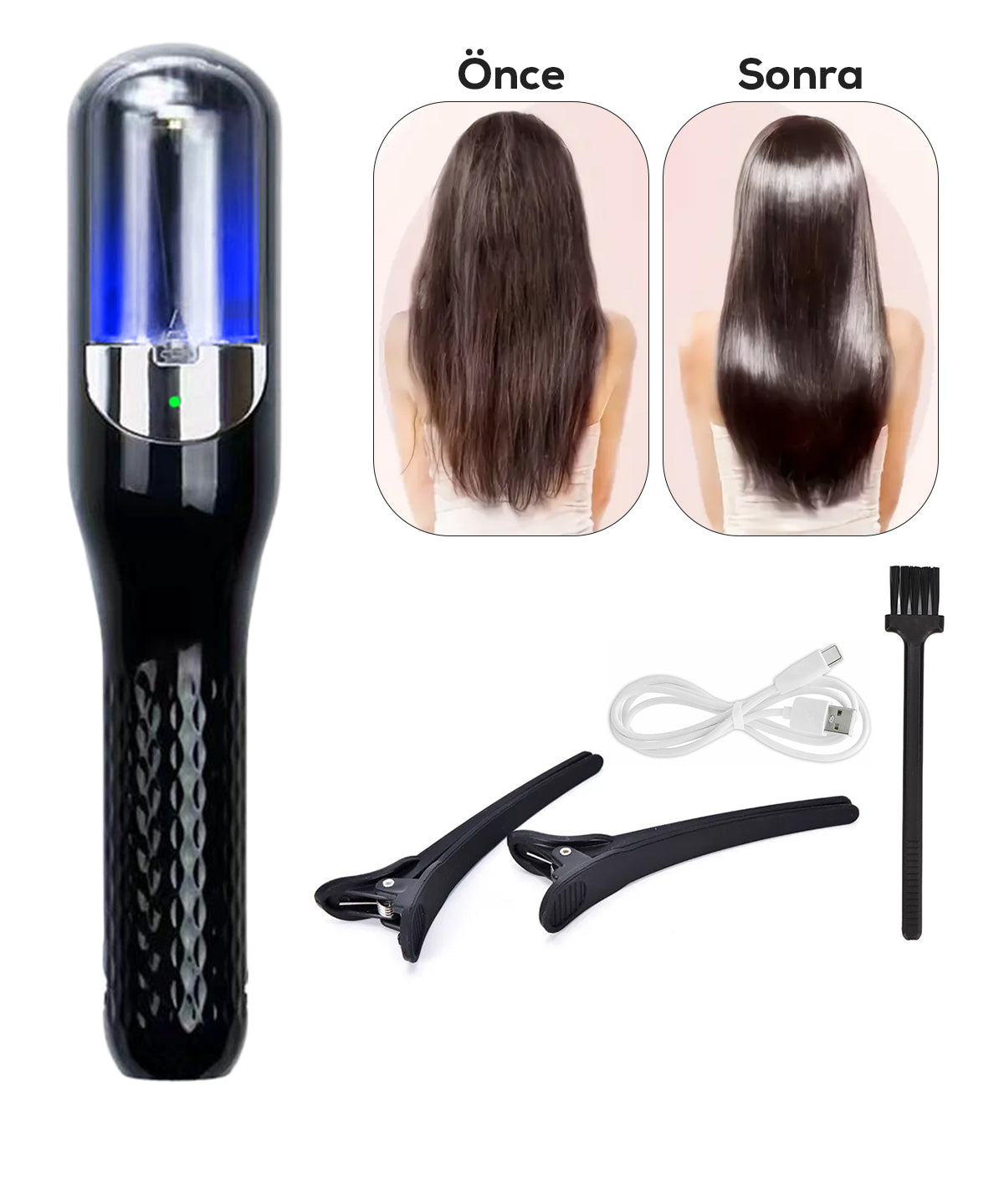 Kablosuz, Type-C Şarjlı Saç Kırığı Alma Makinesi