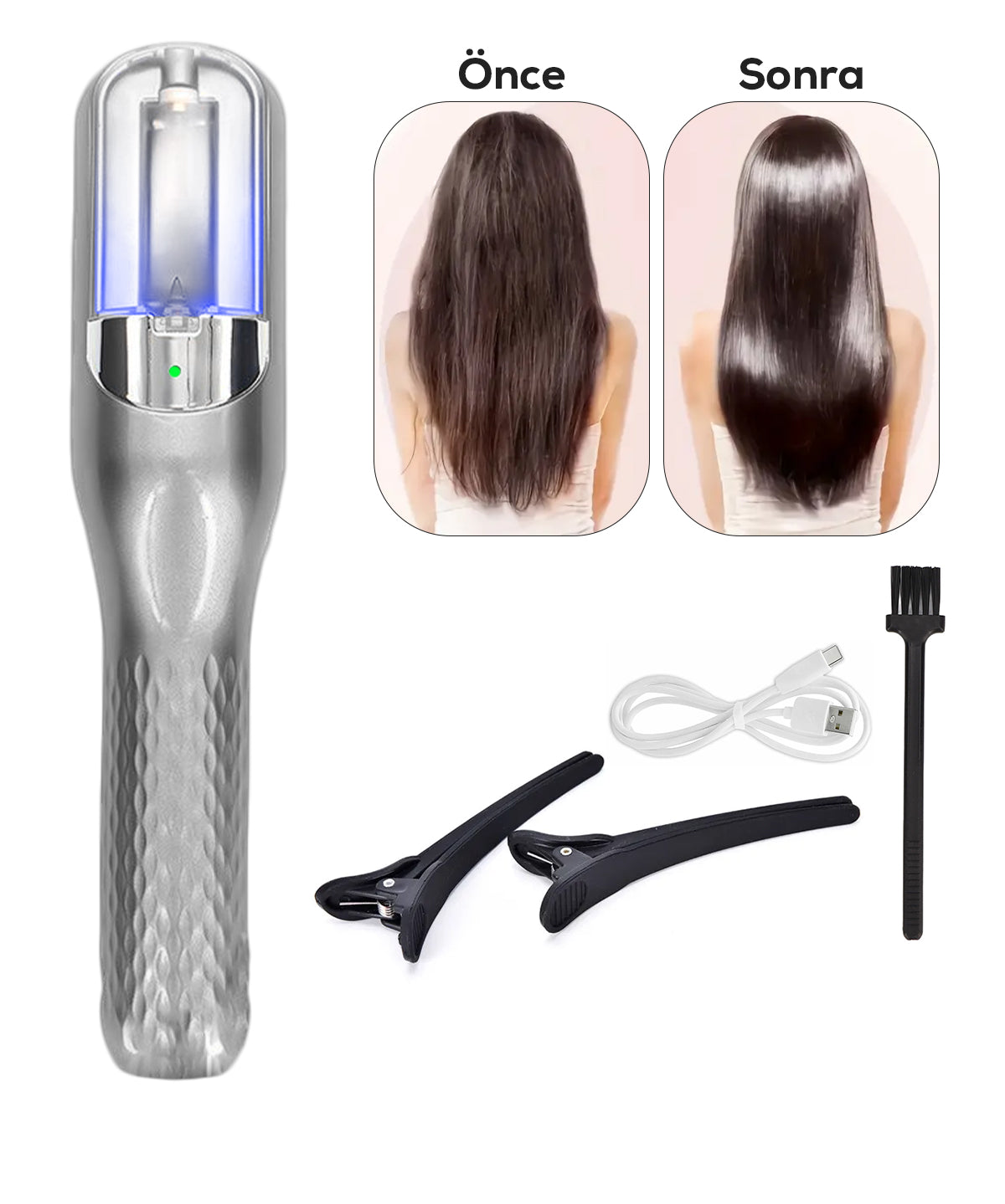 Kablosuz, Type-C Şarjlı Saç Kırığı Alma Makinesi
