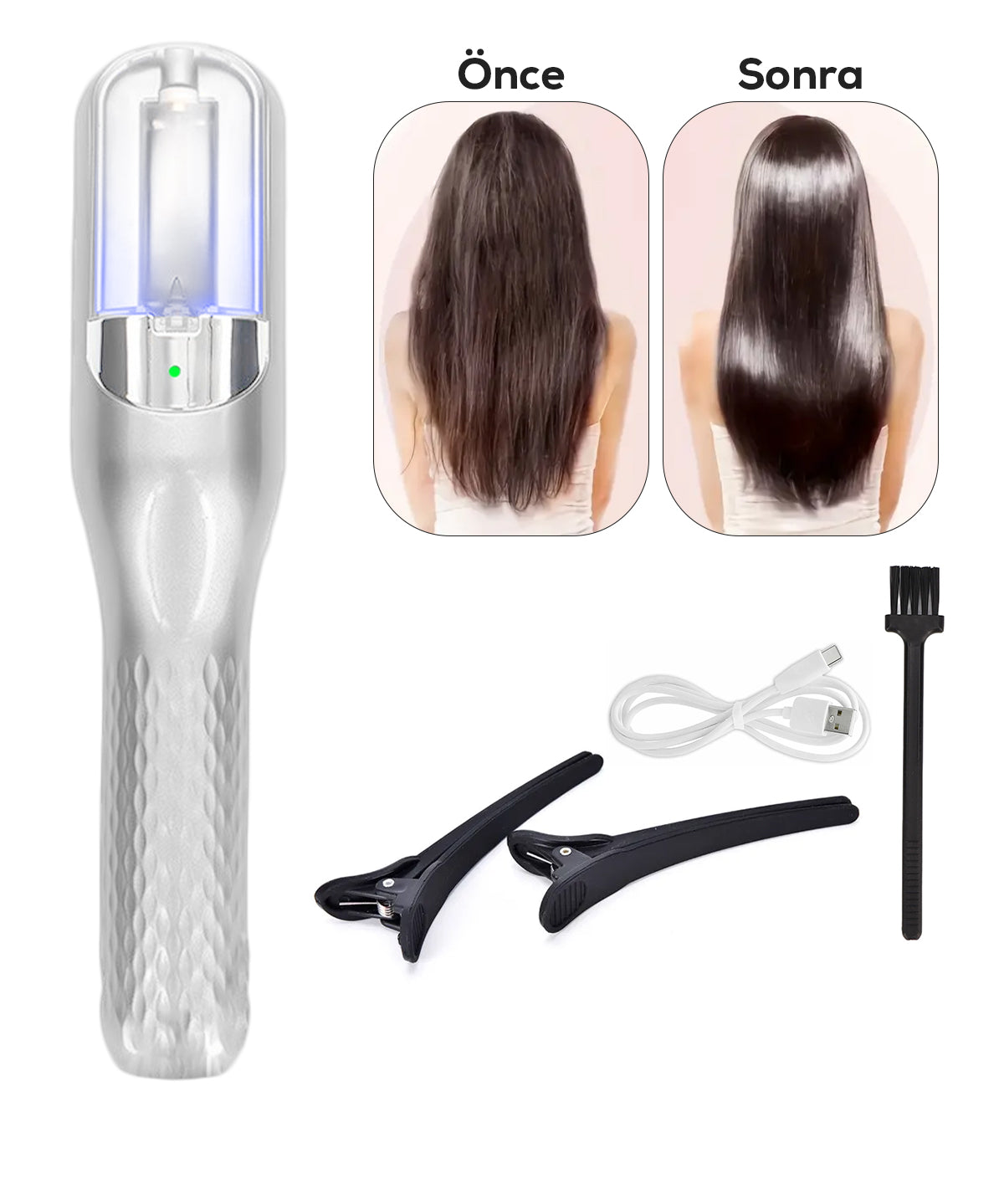 Kablosuz, Type-C Şarjlı Saç Kırığı Alma Makinesi