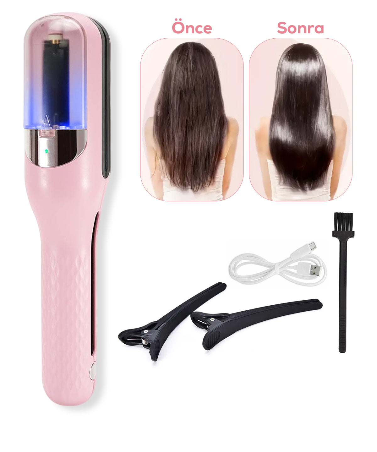 Kablosuz, Type-C Şarjlı Saç Kırığı Alma Makinesi